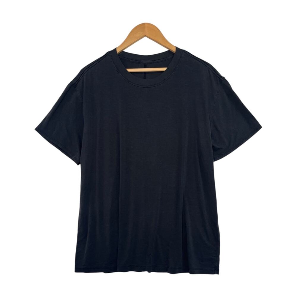 Lululemon Tee Shirt Womens Large Black Short Sleeve Oversized Yoga Casual Top